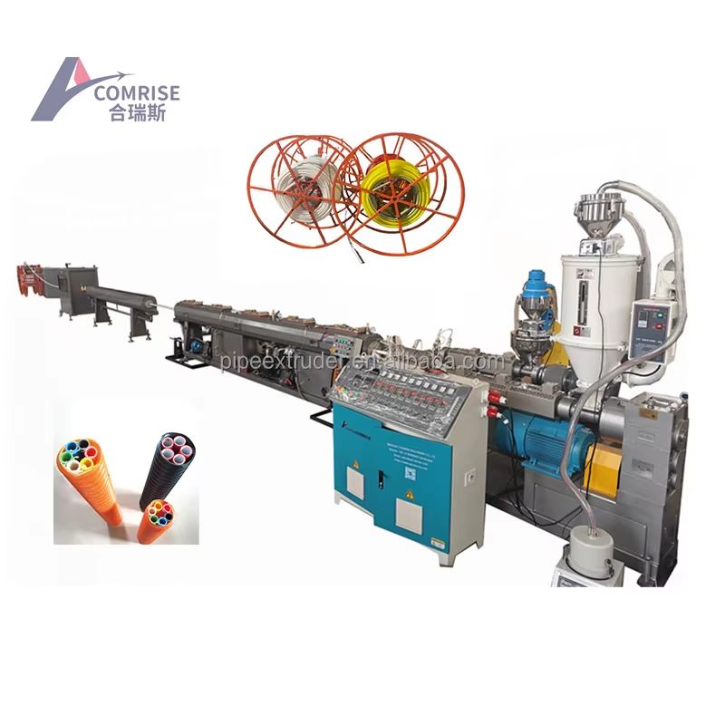 Corrugated optic duct pipe extrusion machine